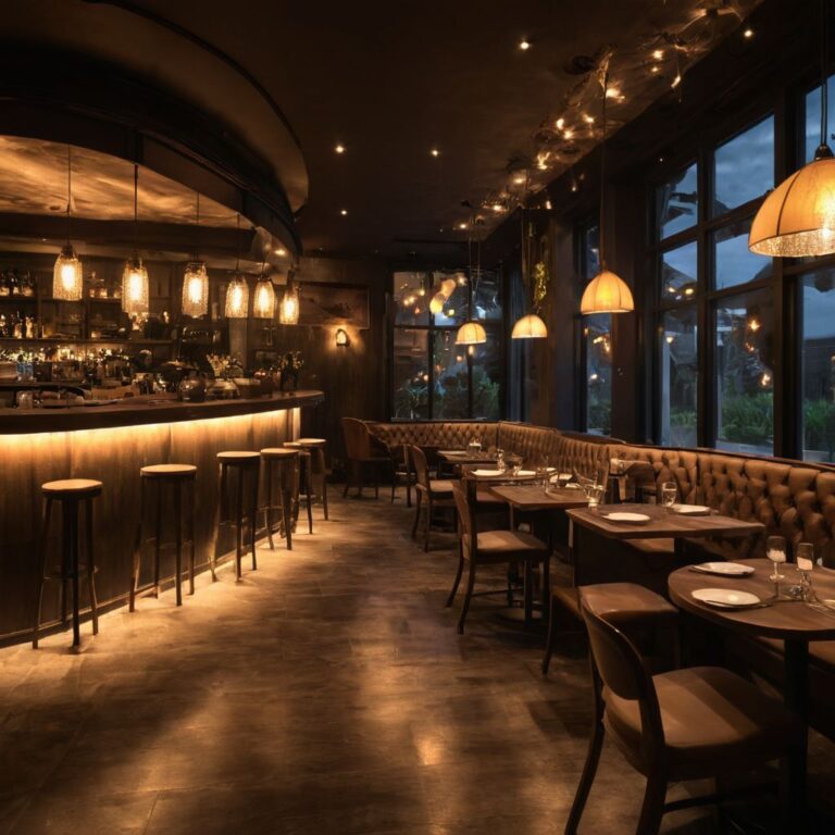 Café Interiors with Atmospheric Lighting and Décor