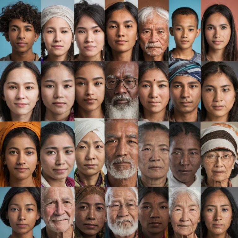 Portraits Reflecting Diversity of Human Culture: People of Various Ages and Ethnic Groups